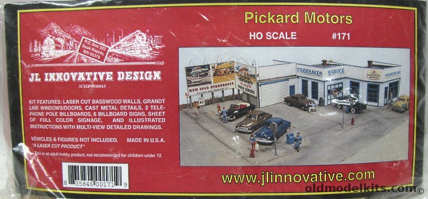 JL Innovate Design HO Pickard Motors - Craftsman HO Scale Structure - Bagged plastic model kit